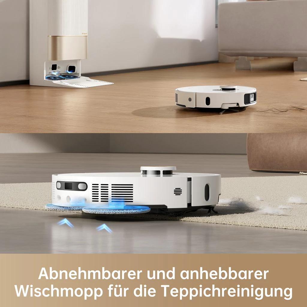 Dreame X40 Ultra Complete staubsauger roboter, Saugroboter mit Abnehmbarem&Hebarem Wischmopp