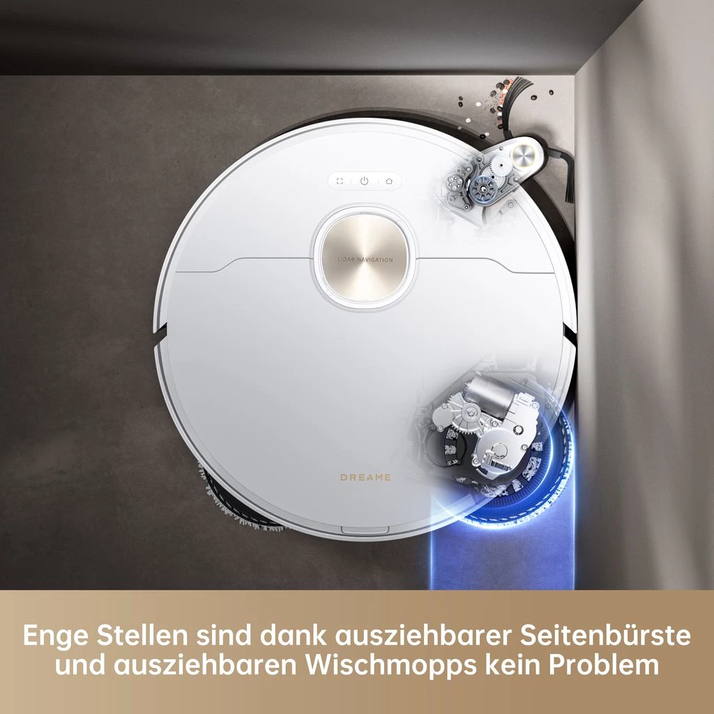 Dreame X40 Ultra Complete staubsauger roboter, Saugroboter mit Abnehmbarem&Hebarem Wischmopp